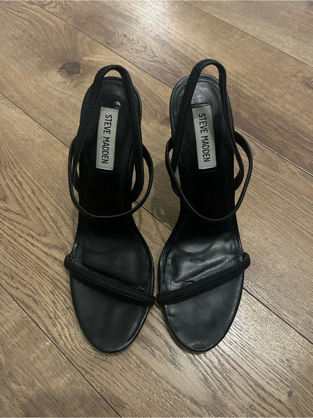 Steve Madden Black Gabriella Strappy Slingback Heels